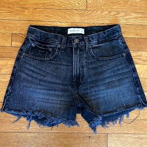 Abercrombie black denim shorts, size 0/25